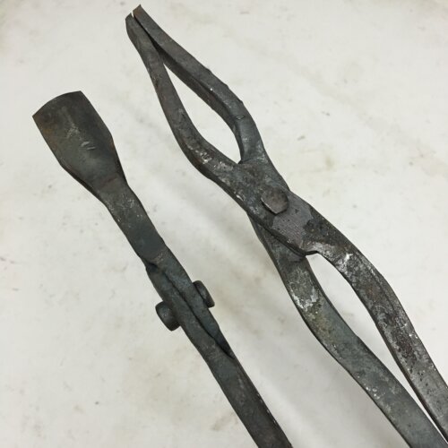 手工锻造铁匠钳产品钳工具钳扁咀圆口钳铝锭钳火钳夹热打铁钳包邮 - 图2