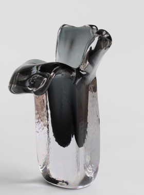 现代轻奢厚重手工吹制玻璃花瓶摆件开花花器花插软装饰品茶几桌面