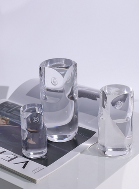 现代简约创意亚克力陀螺几何摆件样板房售楼处桌面茶几桌面工艺品