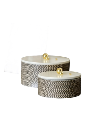 现代简约创意储物罐带盖首饰盒罐样板房售楼处桌面电视柜软装饰品