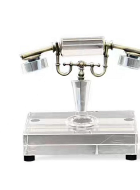 现代简约创意留声机收音机播放机样板房售楼处桌面水晶金属软装饰