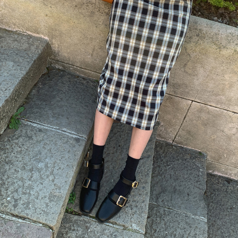 yuka与卡 高定女鞋平底单鞋包头鞋女英伦风小皮鞋小CK女鞋春季方头网红复古玛丽珍鞋1