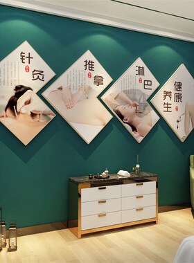 网红中医养生馆足浴店形象墙贴