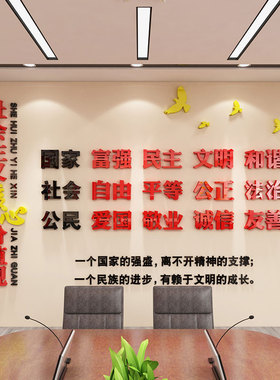 社会主义核心价值观亚克力墙贴纸