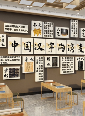 汉字的演变环创甲骨文文化墙