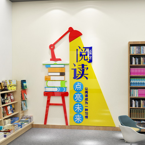 图书阅读角布置装饰教室班级文化墙贴纸阅览区绘本馆环创教育机构 - 图1