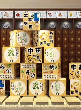 中草药医馆环创图片贴纸画文化幼儿园班教室墙面装饰形象主题成品