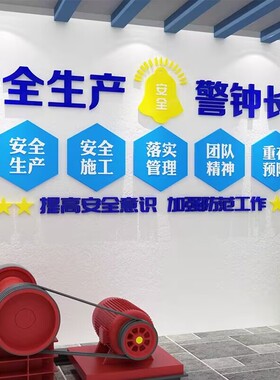 安全生产文化墙警钟长鸣标语背景
