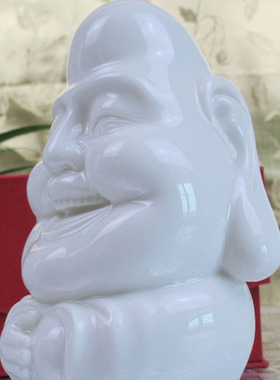 弥勒佛陶瓷汽车招财公仔工艺品