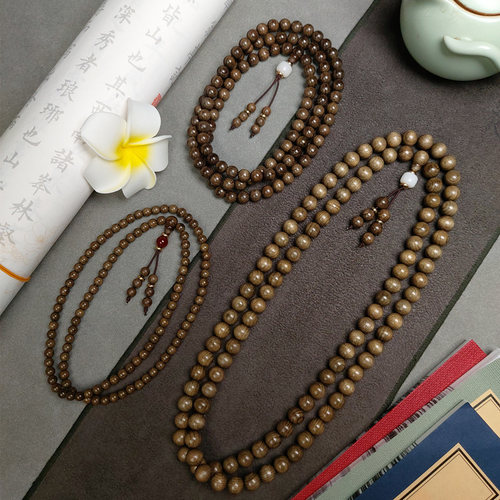 金丝楠木手串阴沉香木質手串桢楠佛珠108颗念珠男女款链文玩老料 - 图2