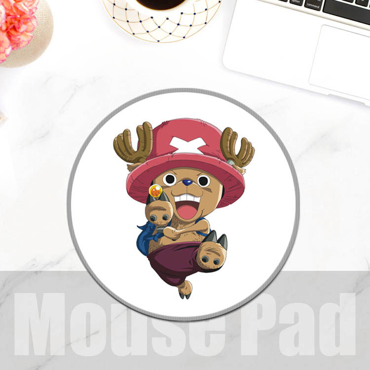 海贼王圆形鼠标垫防滑锁边路飞乔巴二次元卡通动漫电脑周边用品新,淘宝优惠券,粉丝福利购,淘宝优惠卷