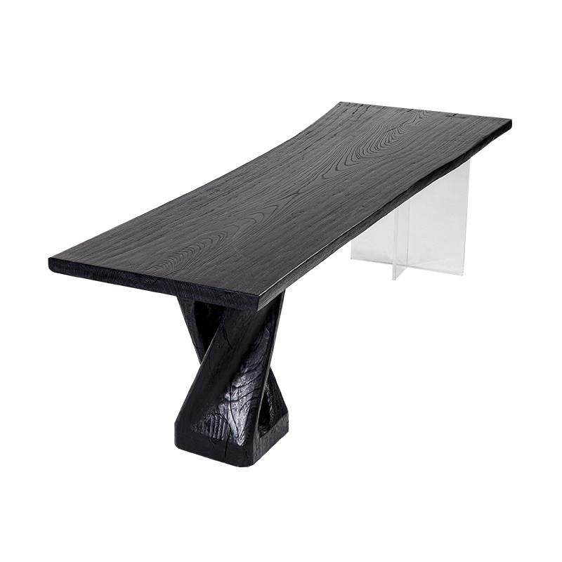 侘寂风实木茶桌椅组合茶室办公室茶台亚克力碳化黑色白蜡木泡茶桌,淘宝优惠券,粉丝福利购,淘宝优惠卷