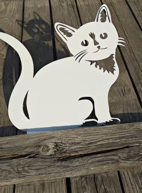 猫咪剪影铁艺摆件生锈艺