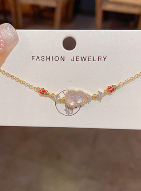 小众时尚简约新中式镶钻招财葫芦手链个性轻奢百搭设计感手饰