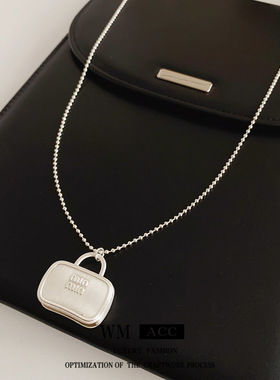 蜡绳链条字母包包吊坠项链时尚小众ins百搭毛衣链设计感小众饰品