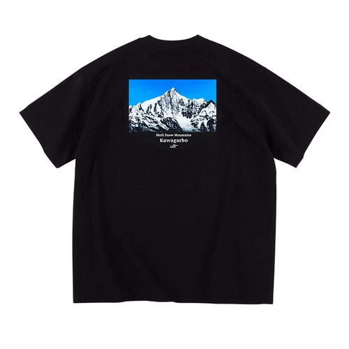 IDLT 梅里雪山2 廓形宽松落肩圆领T恤 290g 重磅全棉印花TEE潮ins - 图3