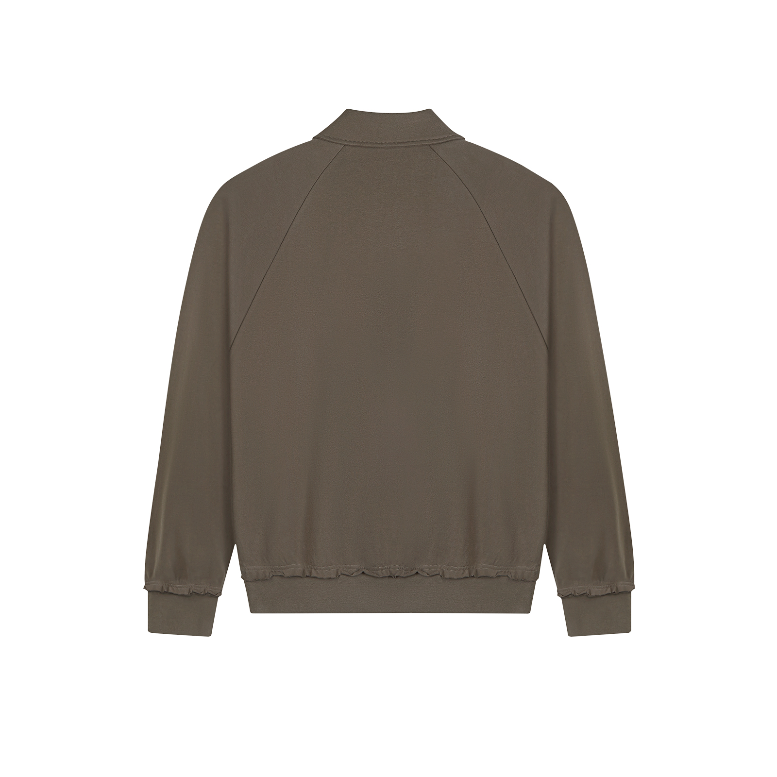 IDLT 廓形宽松POLO卫衣 320g重磅全棉男女翻领简约长袖T恤欧美潮 - 图0