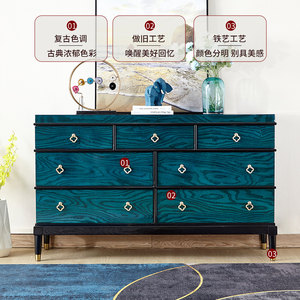 优梵艺术斗柜卧室轻奢实木简约现代入户客厅收纳柜玄关储物抽屉柜