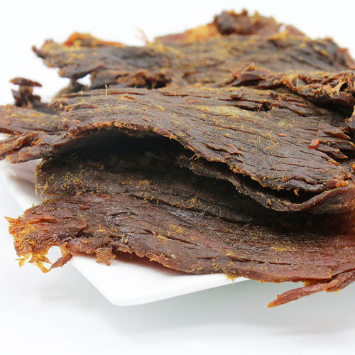 温州特产 湖岭牛肉干手撕黑牛肉干 420克 五香味桶装零食小吃 - 图0