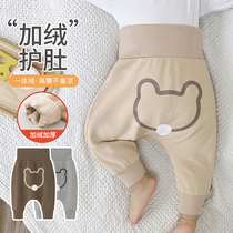 Baby protective belly male baby gafty fart pants male pant baby toddler winter integrated suede winter style womens pp pants