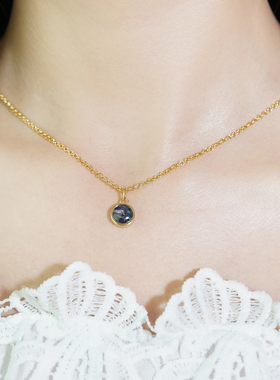 洞察之眼手工纯银镀金镶嵌陨石