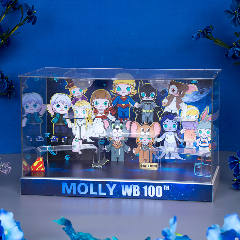 POPMART泡泡玛特 MOLLY×华纳100系列周年手办盲盒展示场景盒-图1