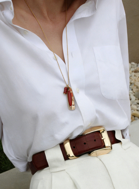 小众设计时尚百搭梳子红玛瑙项链