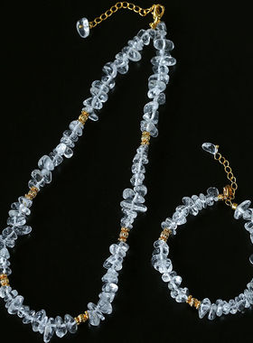 小众设计异形白水晶串珠项链手链