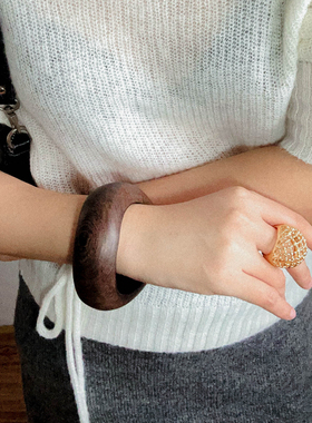 中式禅意复古天然木质手镯无性别