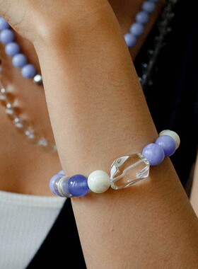 原创海蓝巴洛克珍珠玛瑙串珠手链