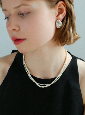 小众设计天然珍珠碎银子项链手链