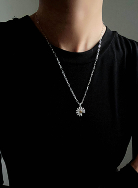 925银雏菊项链太阳花权志龙同款