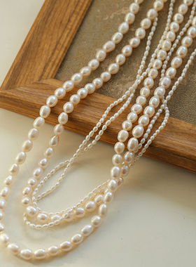 超长款复古轻奢珍珠双层女毛衣链