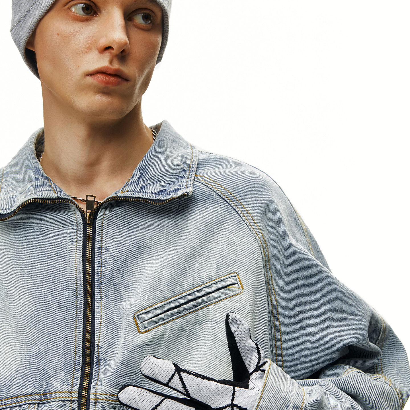 【会员5折内购】丛林老虎美式潮牌多口袋设计感牛仔夹克宽松外套,淘宝优惠券,粉丝福利购,淘宝优惠卷