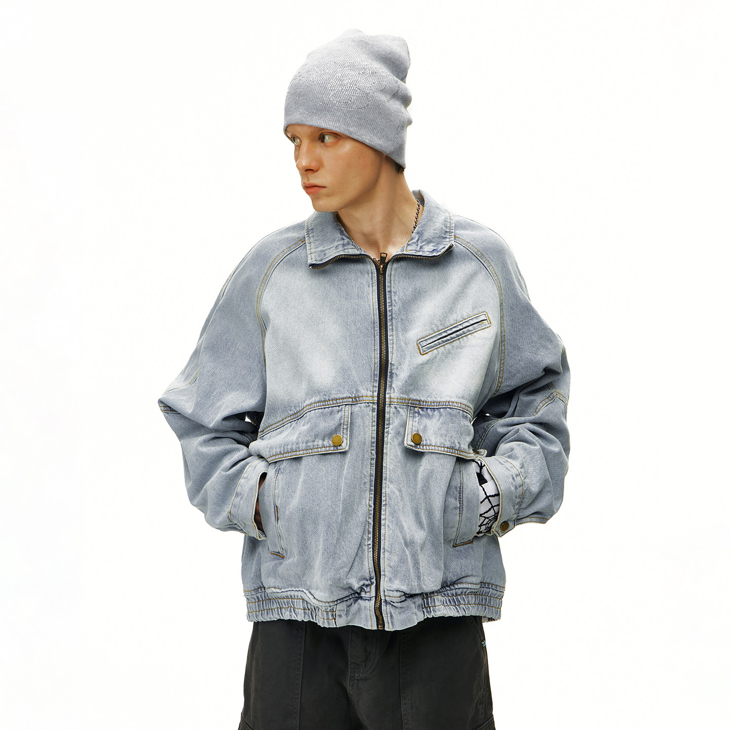 【会员5折内购】丛林老虎美式潮牌多口袋设计感牛仔夹克宽松外套,淘宝优惠券,粉丝福利购,淘宝优惠卷