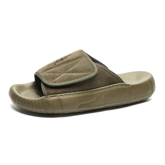 真皮拖鞋男夏季厚底踩屎感运动凉托鞋潮牌外穿沙滩户外休闲一字拖