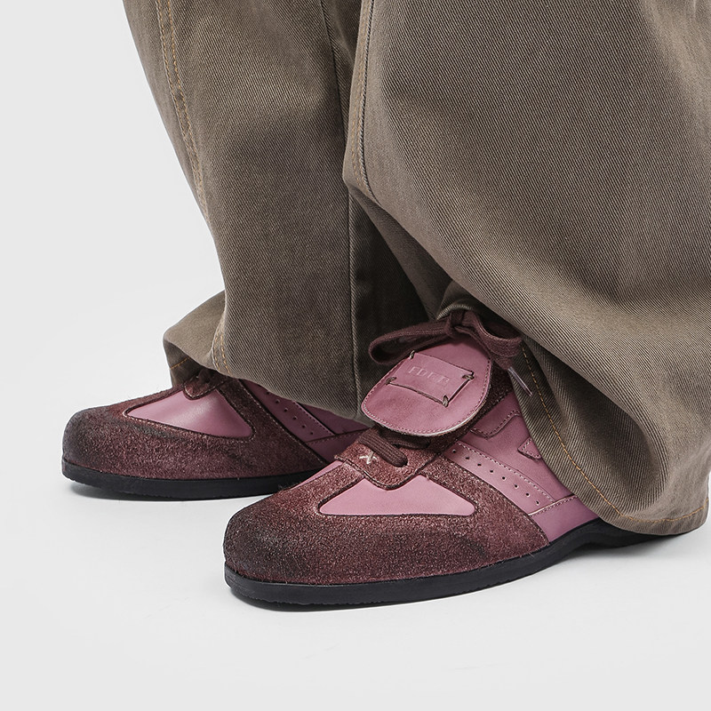 德训鞋男款真皮透气2025新款复古方头翻盖拳击平底训练鞋阿甘鞋女,淘宝优惠券,粉丝福利购,淘宝优惠卷