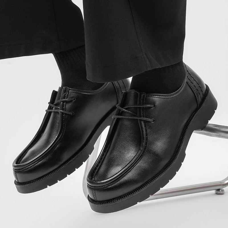 法式袋鼠鞋男真皮复古德比鞋厚底增高工装鞋圆头通勤商务休闲皮鞋,淘宝优惠券,粉丝福利购,淘宝优惠卷