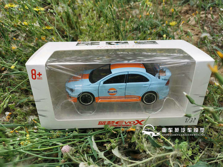 JACKIEKIM 1/32 三菱EVO十代  Gulf 海湾石油 蓝瑟evo X合金车模 - 图2