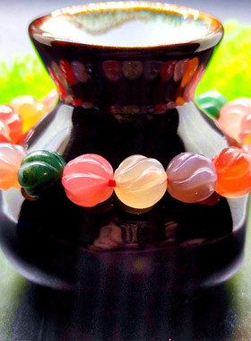 纳兰元素女玛瑙民族风糖果色手串