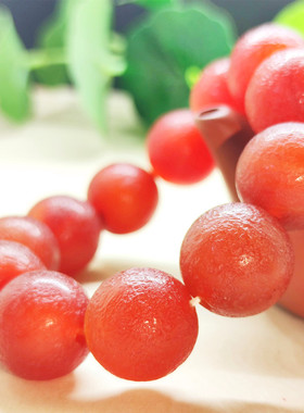 天然原石文玩磨砂佛珠黄玛瑙