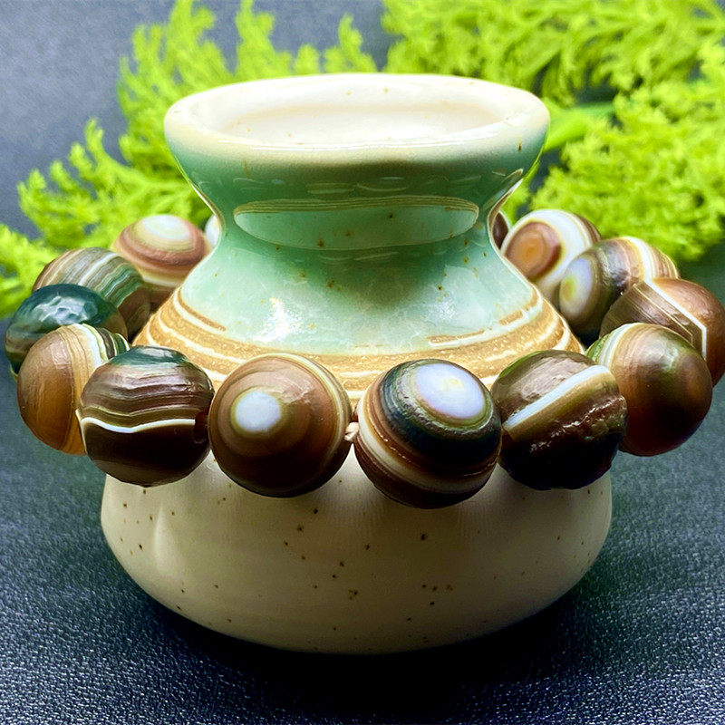 外蒙阿拉善玛瑙手串戈壁石眼睛石玛瑙手链葡萄干水晶原石女玉石男