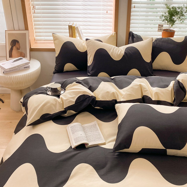 Four-piece set of 100 all-cotton pure cotton ins style simple