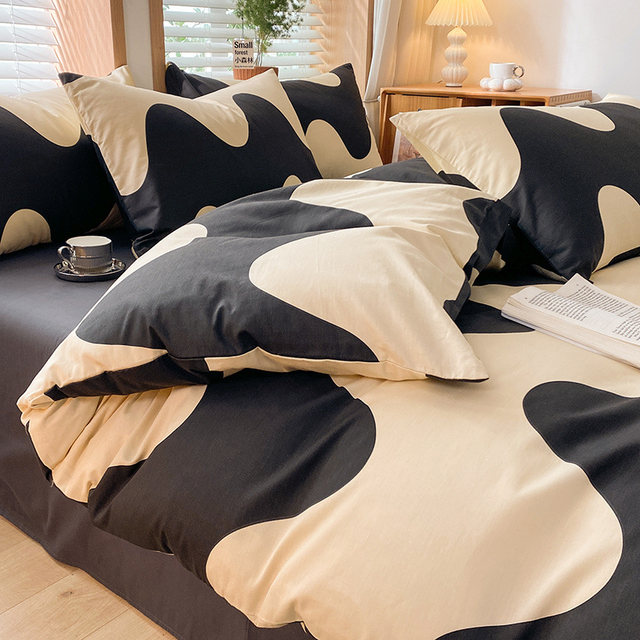 Four-piece set of 100 all-cotton pure cotton ins style simple