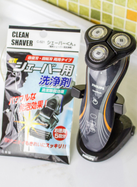 日本进口SANADA电动刮胡刀头除菌清洗剂 手动剃须刀清洁剂 5枚装