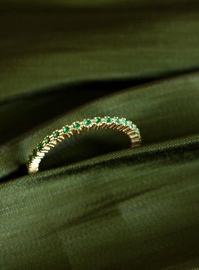 925纯银18k祖母绿锆石戒指价款