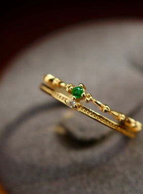 925纯银戒指祖母绿戒指925纯银