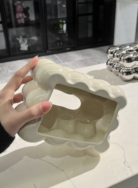 客厅高档轻奢陶瓷治愈风抽纸盒