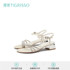 2021 summer new products ins tide round head square with slim diamond belt women's fashion sandals TA21310-81