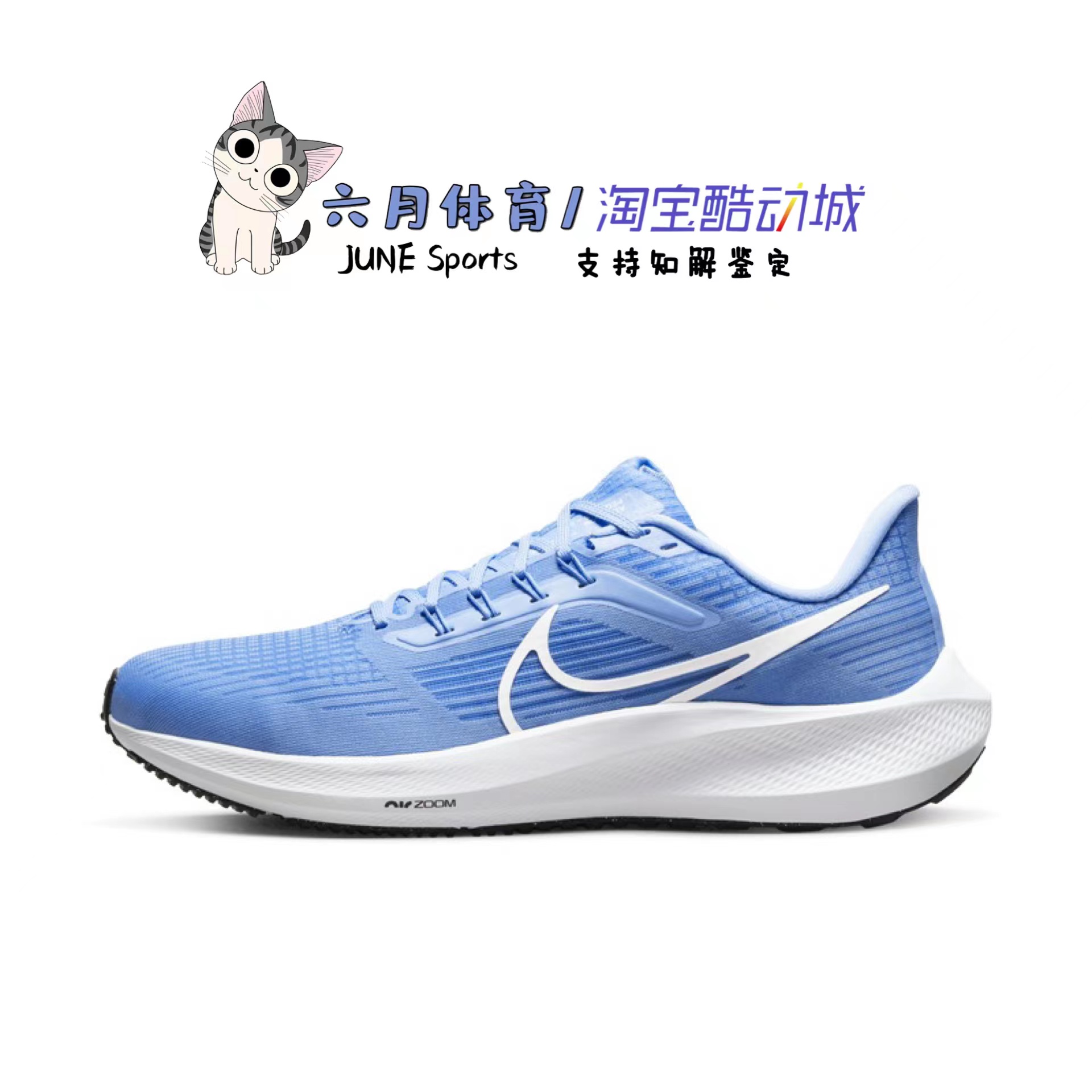 Nike Air Zoom Pegasus 飞马39男子白蓝缓震透气跑步鞋DM0164-404